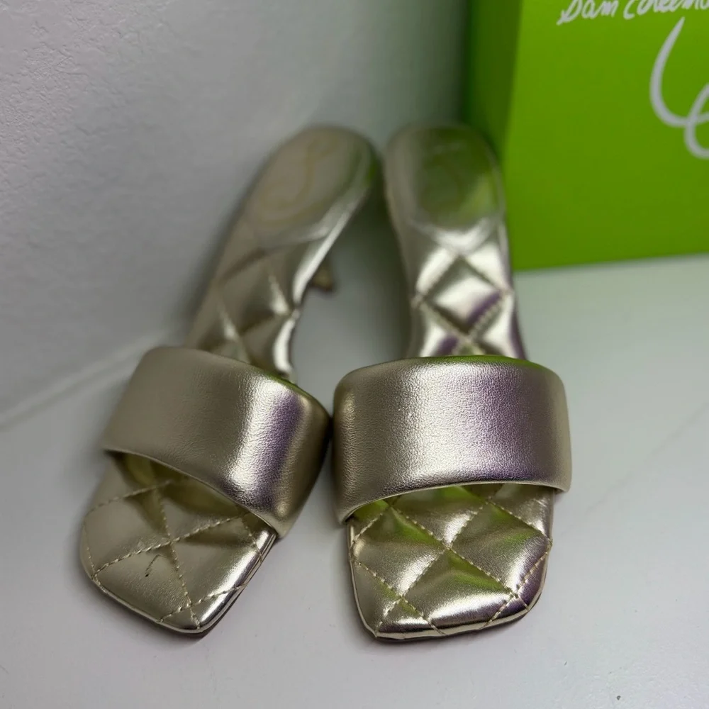 Sam Edelman Gold Slide Sandals